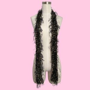 Y2K Fuzzy Eyelash Skinny Scarf